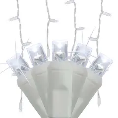 70 Cool White Twinkle 5mm LED Icicle Light Set with White Wire