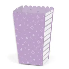 Big Dot of Happiness Purple Confetti Stars - Simple Party Favor Popcorn Treat Boxes - Set of 12