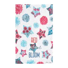 "Red White & Bloom " Patriotic Kitchen Dishtowel