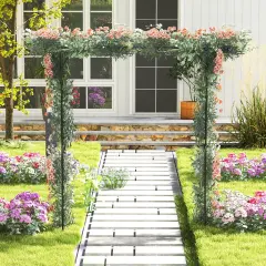 81 Inch Garden Arbor Metal Archway For Climbing Plants-Black