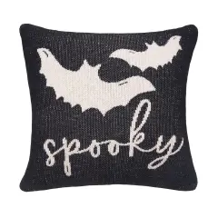 Bats Reversible Halloween Knitted Pillow, 20" x 20"