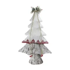 Northlight Snow Cap and Sweater Christmas Tree with Pine Decoration - 22" - White and Red