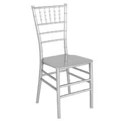 Emma and Oliver Resin Stacking Dining Chiavari Chair Silver