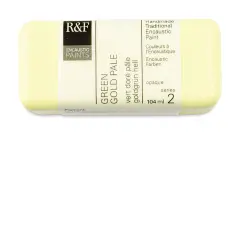 R&F Encaustic Paint Block - Green Gold Pale, 104 ml block