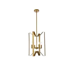 Hoffman 4 lights pendant in brass