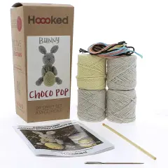 Hoooked Amigurumi DIY Kit W/Eco Barbante Yarn-Rabbit Choco Pop