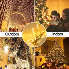 Extra-Long 66FT String Lights Outdoor/Indoor, 200 LED Upgraded Super Bright Christmas Lights, Waterproof 8 Modes Plug in Fairy Lights for Bedroom Party Wedding Garden (Warm White)