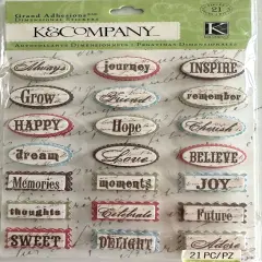 K & Company Life's Journey Words Grand Adhesions Dimensional Stickers
