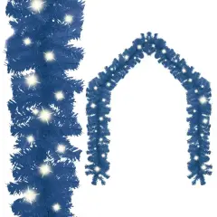 33 ft Blue Christmas Garland with LED Lights