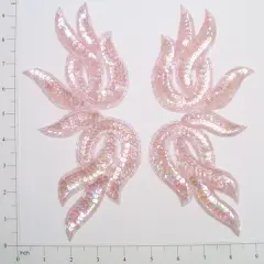 Tangled Leaf Sequin Applique/Patch 2 Pack 9 1/2" x 4" Pink