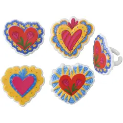 Milagros Hearts Cupcake Rings, 12ct