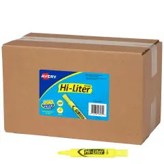 Avery Hi-Liter Value Pack Desk-Style Highlighters, Smear Safe Ink, 200 Fluorescent Yellow Highlighters (24130)
