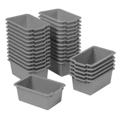 Scoop Front Storage Bins, Multipurpose Organization, 30-Pack Dark Grey