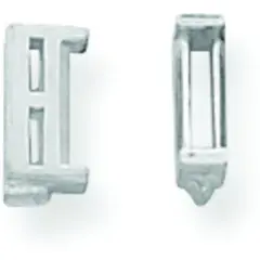 14K White Gold Airline Narrow Baguette Head 1.5x2.5mm