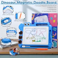 Magnetic Drawing Board Toddler Toys Gift for 2 3 Year Old Girls Boys, Sketch Writing Doodle Pad Age 2-4 Travel Games, Educational Learning Kids Toys for Toddlers Birthday (Blue)