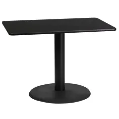 Emma and Oliver 24"x42" Rectangular Laminate Table with 24" Round Table Base Black