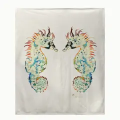 Betsy Drake Betsy's Seahorses Throw Multicolor