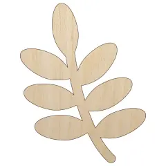 Leaf Branch Solid Unfinished Wood Shape Piece Cutout for DIY Craft Projects