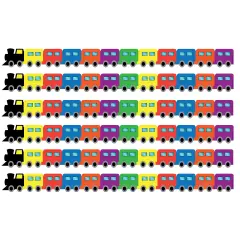 Train Die-Cut Border, 12 Strips/36 Feet Per Pack, 6 Packs