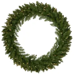 Northlight Pre-Lit Rockwood Pine Artificial Christmas Wreath - 36" - Clear Lights Green