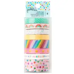 Pebbles All The Cake Washi Tape 8/Pkg-W/Foil Accents