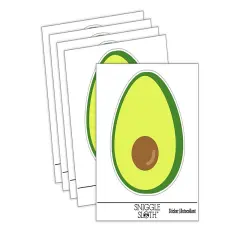 Avocado Symbol Waterproof Vinyl Phone Tablet Laptop Water Bottle Sticker Set - 5 Pack
