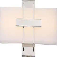 Grill 2-Light Wall Sconce Vanity & Wall Light Fixture in Polished Nickel Finish