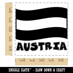 Austria with Waving Flag Cute Square Rubber Stamp for Stamping Crafting