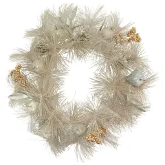Northlight 24" Champagne Gold Apple and Pine Needle Artificial Christmas Wreath - Unlit