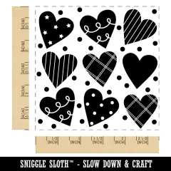 Artsy Hearts Love Square Rubber Stamp for Stamping Crafting