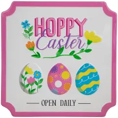 Northlight Hoppy Easter Open Daily Metal Wall Sign - 9.75" Multi