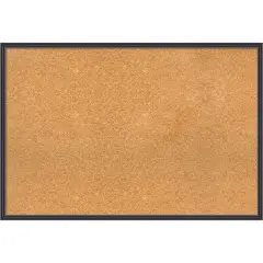 Stylish Black Narrow Wood Framed Corkboard, Natural Cork