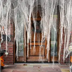 500x39 Inch Large Size Halloween Spooky Cloth-Halloween White Scary Creepy Cloth-Windows Doorways Cover Gauze for Halloween Party Haunted House Decor