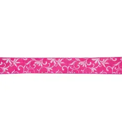 Northlight Pink Floral Wired Craft Ribbon 2.5" x 10 Yards