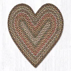 Earth Rugs C-51 Fir / Ivory Heart Braided Rug 20" x 30"