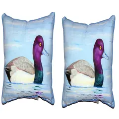 Pair of Betsy Drake Lesser Scaup Small Pillows 11X 14
