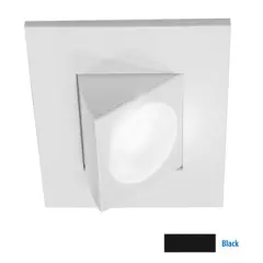 NICOR 2 in. Square Eyeball LED Downlight in Black, 3000K Soft White