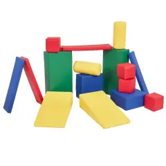 Soft Builder Blocks, Foam Shapes, 16-Piece Assorted