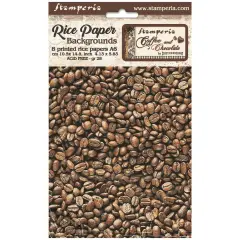 Stamperia Assorted Rice Paper Backgrounds A6 8/Sheets-Coffee And Chocolate
