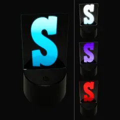 Letter S Uppercase Fun Bold Font 3D Illusion LED Night Light Sign Nightstand Desk Lamp