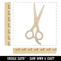 Hair Cutting Scissors Unfinished Wood Shape Piece Cutout for DIY Craft Projects