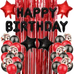 Hot Happy Birthday Decoration Multiple Color Banner Balloons Set Party Supplies Foil red