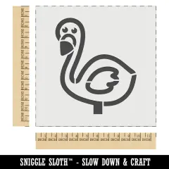 Peeking Flamingo Wall Cookie DIY Craft Reusable Stencil