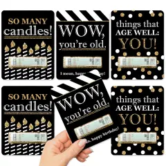 Big Dot of Happiness Adult Happy Birthday - Gold - DIY Assorted Birthday Cash Holder Gift - Funny Money Cards - Set of 6