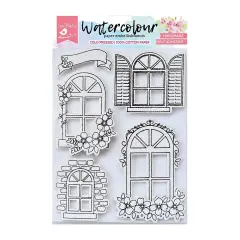 Little Birdie Watercolor Embellishment 5/Pkg-Arch Windows