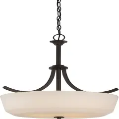 Laguna 4-Light Pendants Mounted Pendant Light Fixture in Forest Bronze Finish