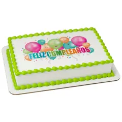 Feliz Cumplea&ntilde;os Edible Cake Topper Image 1/4 sheet