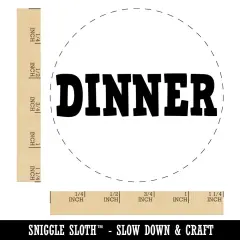 Dinner Meal Fun Text Rubber Stamp for Stamping Crafting Planners