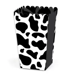 Big Dot of Happiness Cow Print - Farm Animal Party Favor Popcorn Treat Boxes - Set of 12