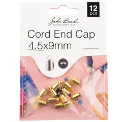 John Bead Cord End Cap 4.5x9mm 12/Pkg-Gold